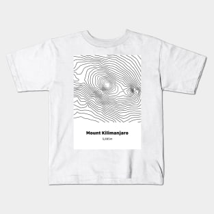 Mount Kilimanjaro Topographic Map Kids T-Shirt